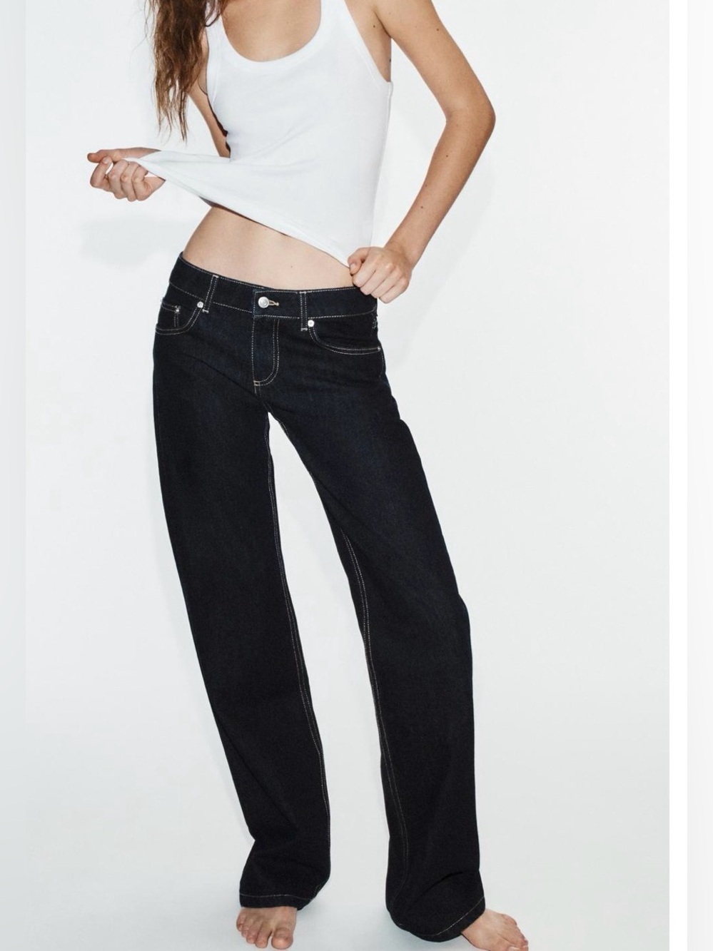 Low rise Zara jeans dark blue size 0